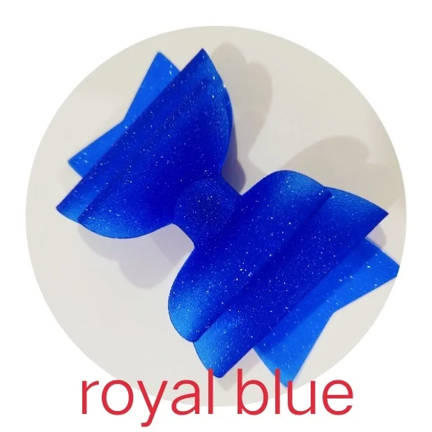 blue 3,5 дюймов водонепроницаемый принцесса заколки желе банты, заколки для волос Танцевальная вечеринка бант заколка для волос матовый текстурированный блеск банты - Цвет: blue