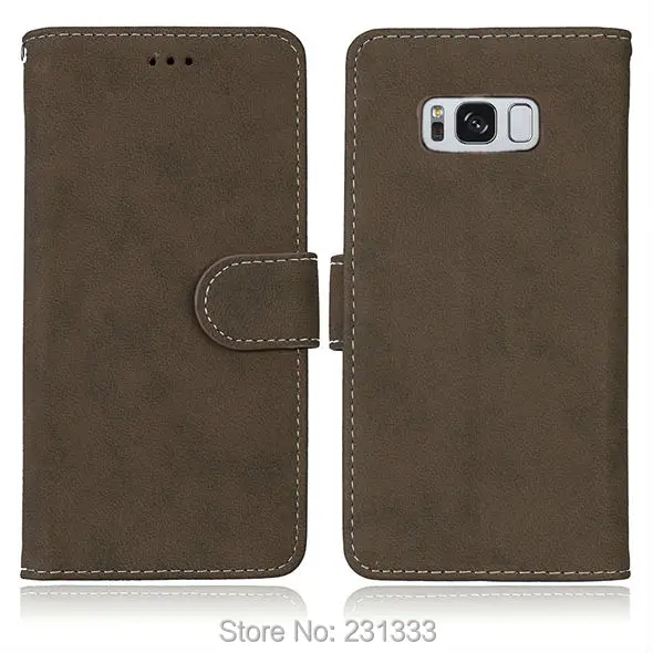 Матовый кожаный чехол кошелек в стиле ретро для Samsung Galaxy S8 PLUS J9 J3 J5 J7 A3 A5 A7 2017 C9 PRO