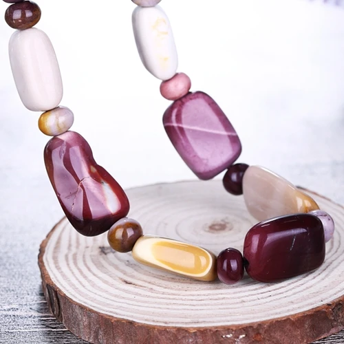 

Wholesale gemston Jewelry.Design Natural Mookite Jasper Gemstone Jewelry Necklace 117.6g,44cm