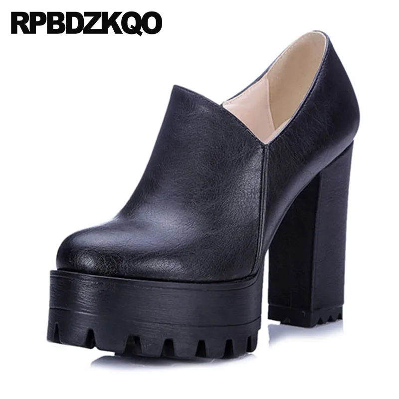 Women Ankle Boots 2021 Round Toe Exotic Dancer 10 High Heel Chunky Booties Sexy Shoes Waterproof Extreme Fetish Big Size Vintage | Обувь