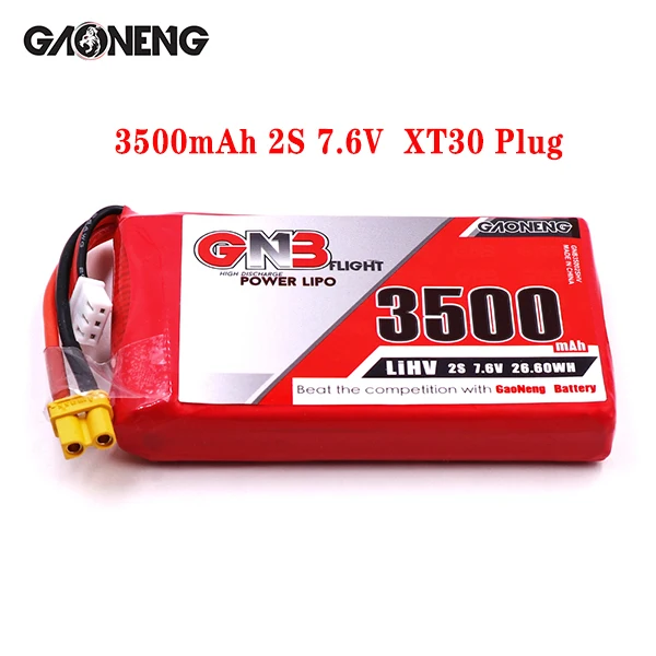3500mAh 2S XT30 Plug Gaoneng GNB 3500mAh 2S1P 7,6 V 2C/4C HV Lipo батарея для frysky Taranis QX7 передатчик TX дистанционное управление RC запчасти - Цвет: 3500mAh 2S XT30 Plug