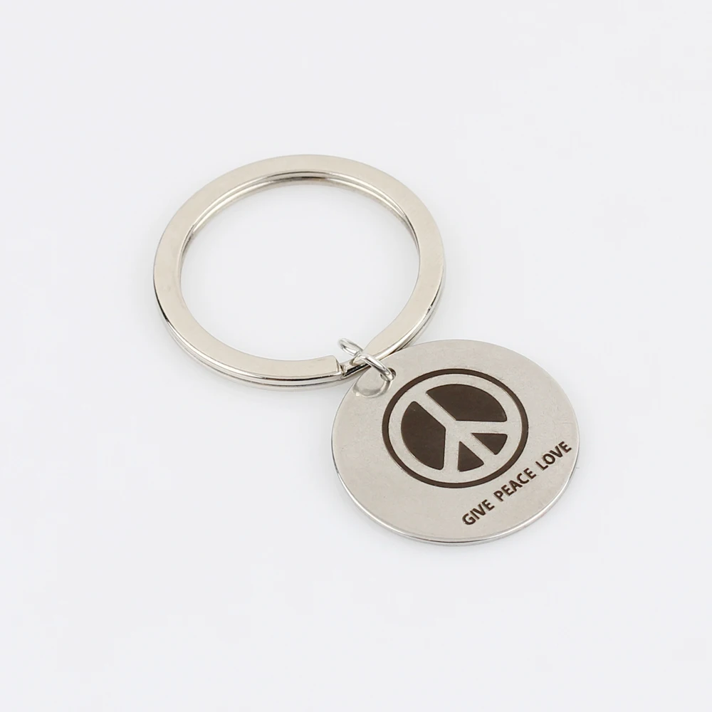 Винтажный брелок с надписью GIVE PEACE LOVE модный мужской и женский кошелек сумка
