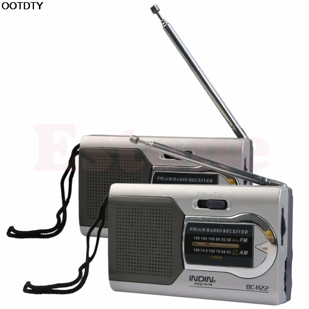 Тонкий AM/FM радиоприемник мини антенна приемник динамик прослушивание новостей #
