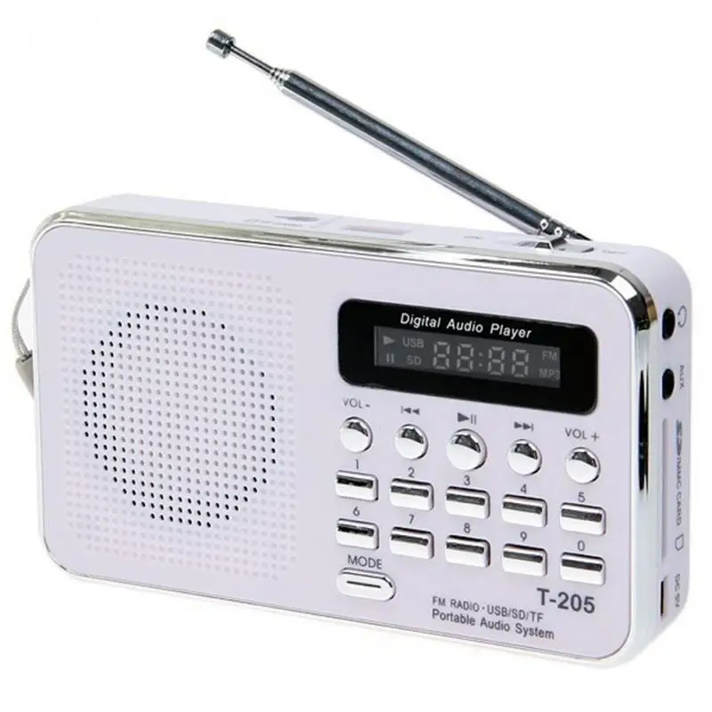 Новейший портативный T205 fm радио mp3 плеер мини музыкальный динамик