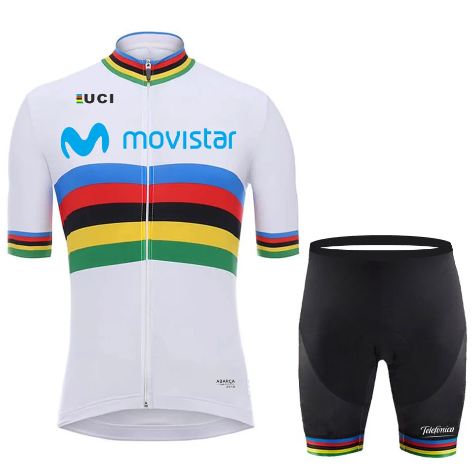 5 Movistar Men Cycling Jersey Short Sleeve Sets Breathable MTB Bike Cycling Clothing Cycle Sportswear Ropa Ciclismo - Цвет: 5