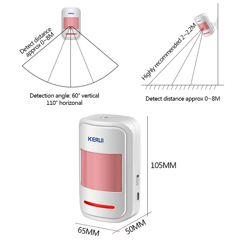 kerui motion sensor detector for gsm pstn home alarm system czujnik ruchu 3pcslot garage alarm wireless infrared pir sensor free global shipping