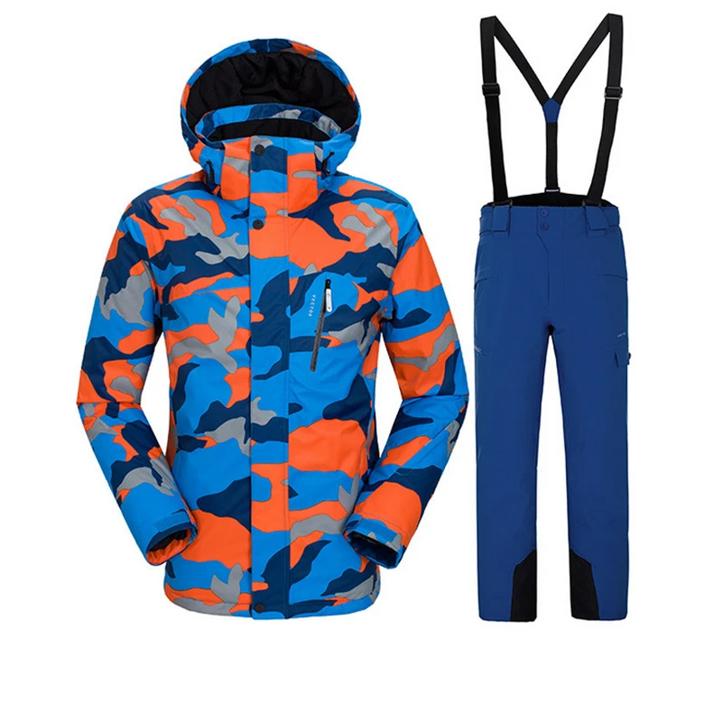 Новый утепленный теплый лыжный костюм для мужчин зимние ветрозащитные