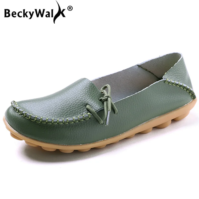 Туфли BeckyWalk женские из натуральной кожи повседневные лоферы на плоской подошве