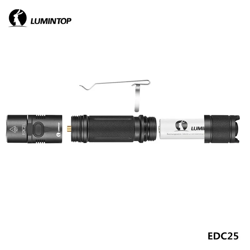 Люминесцентный EDC25 USB Перезаряжаемые карманный фонарик двойной переключатель