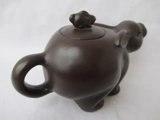 Изысканная интересная Древняя китайская глина Jingdezhen кролик чайник-скульптура |