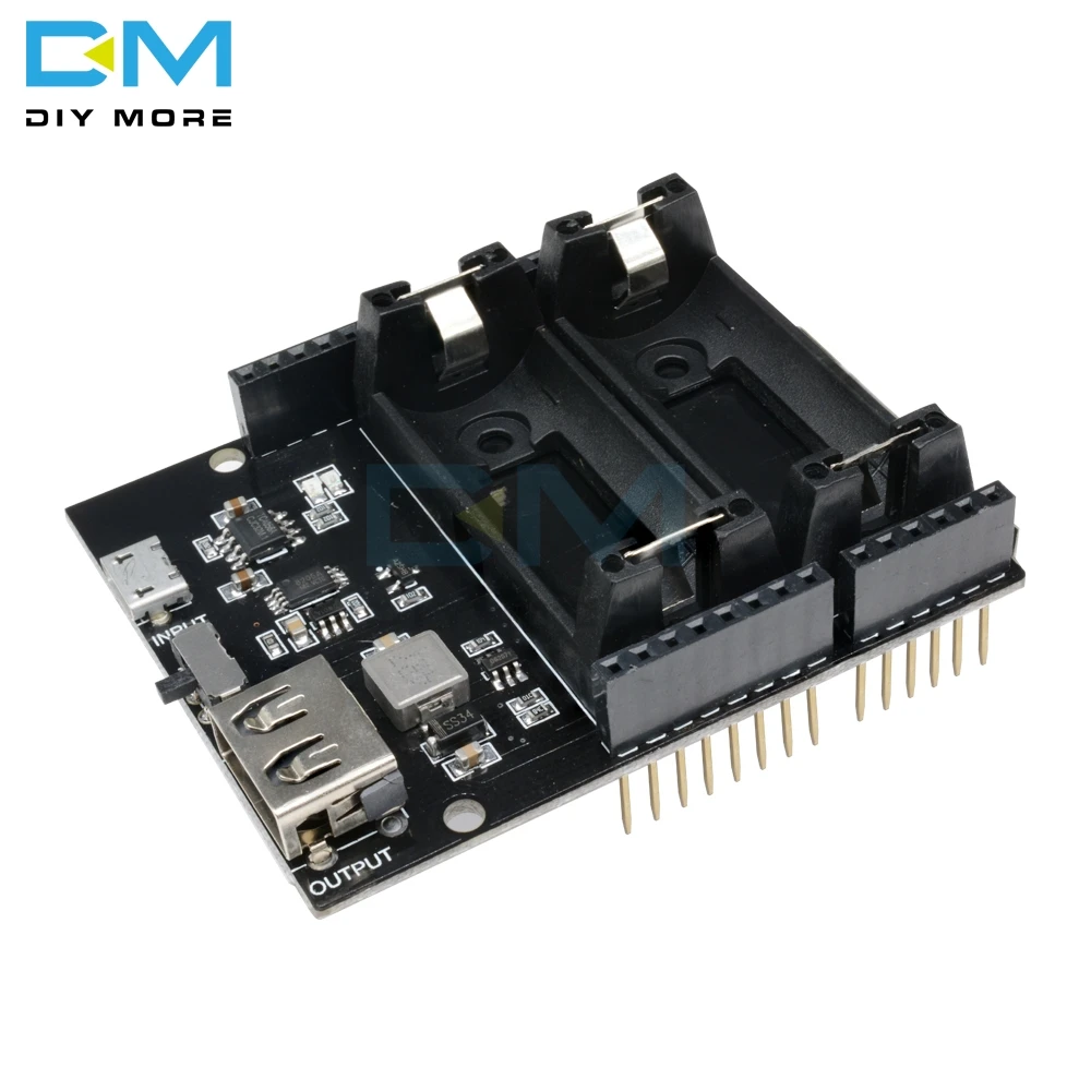 Type 1 ESP8266 ESP32 Двойной 16340 литиевая батарея модуль USB Мобильный Банк Питания держатель батареи зарядное устройство плата модуль для Arduino UNO R3 - Цвет: Type 1