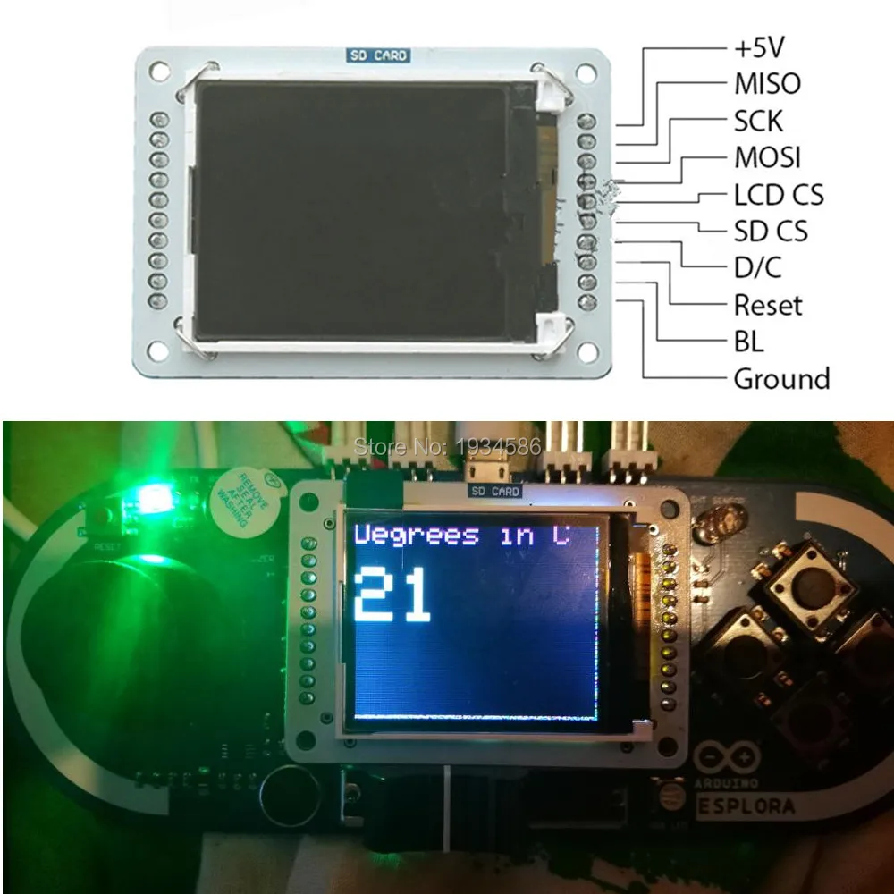 10 PCS 1.8&quot SPI serial LCD Display 128x160 TFT Screen Shield Module W/ PCB Adapter micro-SD Card Slot For Arduino Esplora |