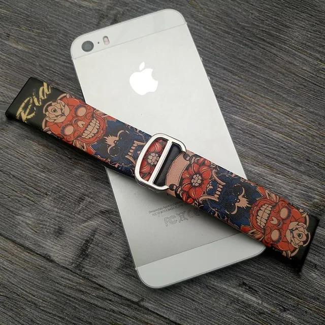 Кожаный ремешок с принтом в стиле хип-хоп для iwatch, ремешок серии 3, 2, 1, цветочный дизайн, наручные часы, браслет для Apple Watch, 42 мм, 38 мм - Цвет ремешка: C
