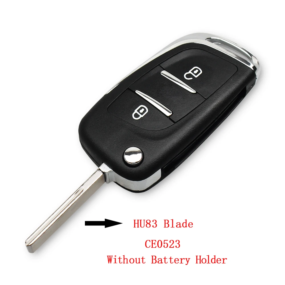 2 Buttons KEYYOU Modified Remote Flip Folding Car Key Shell For Peugeot 107 207 307 307S 306 407 807 Partner VA2/HU83 Blade CE0523 - Количество кнопок: 2 Buttons