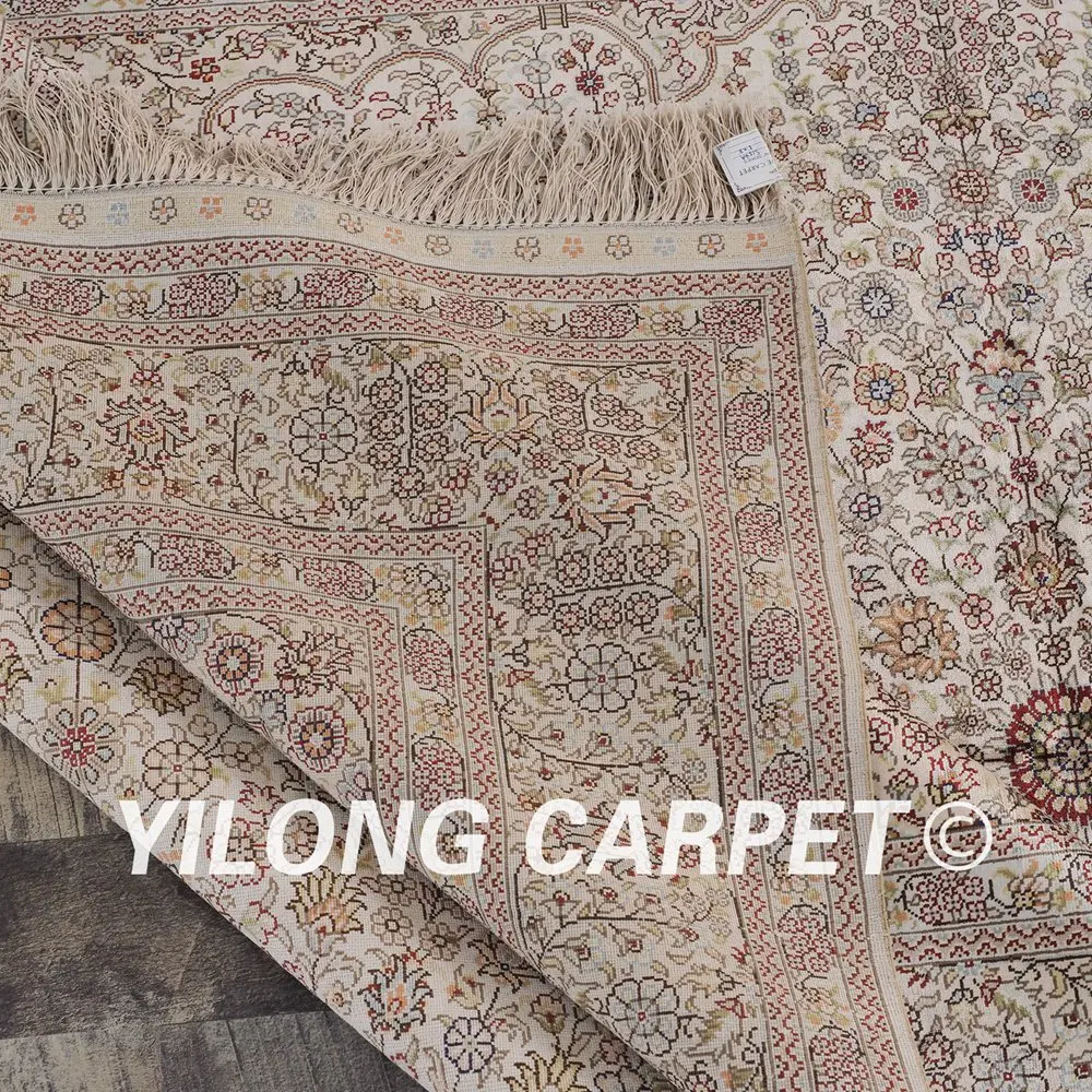 Yilong 5 'x 8' ручной работы персидские ковры цвета слоновой кости античный
