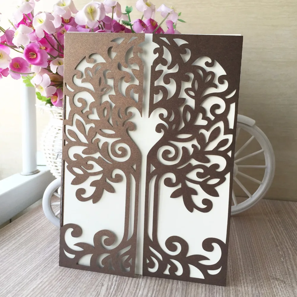 

50pcs Leaves Of Autumn Color Wedding Invitations Cover Card Decoration Best Wishes Card Birthday Party Greeting Blessing Card