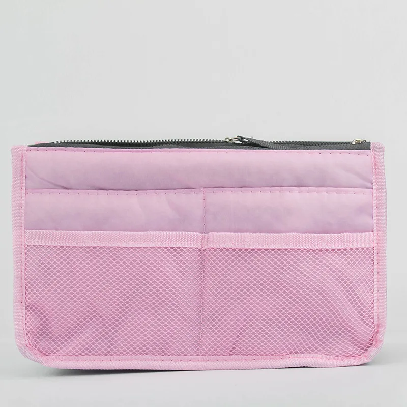 pink Cosmetic Bag Органайзер, Женская нейлоновая сумка-Органайзер для путешествий, сумочка-органайзер, сумочка, Большой вкладыш, женская косметичка для макияжа, дешевая женская сумка-тоут - Цвет: pink Cosmetic Bag
