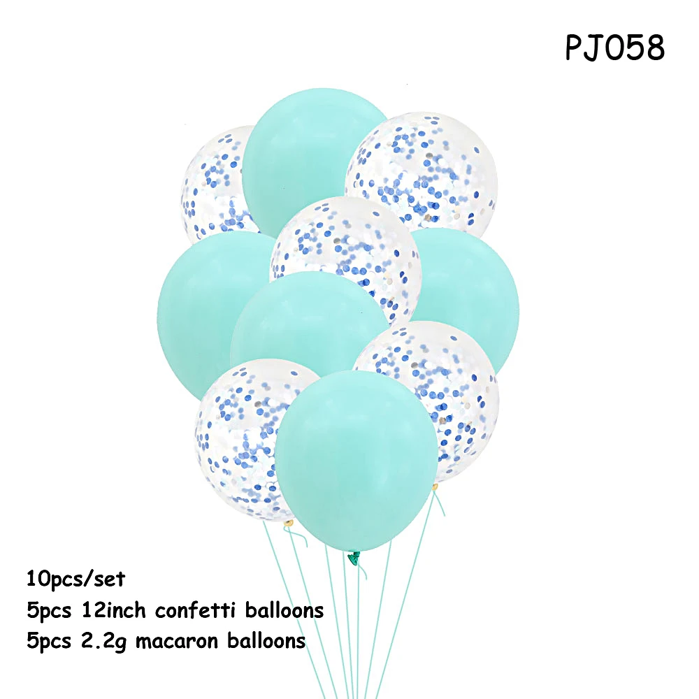 PJ058 balloon Первый день рождения мальчик воздушные шары День рождения украшения Дети конфетти синие шары ребенок душ мальчик papr гирлянда буквы воздушные шары - Цвет: PJ058 balloon