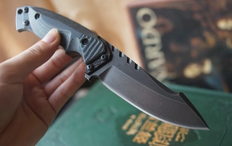 Очень острый Бронзовый/вареный D2 нож для выживания на открытом воздухе