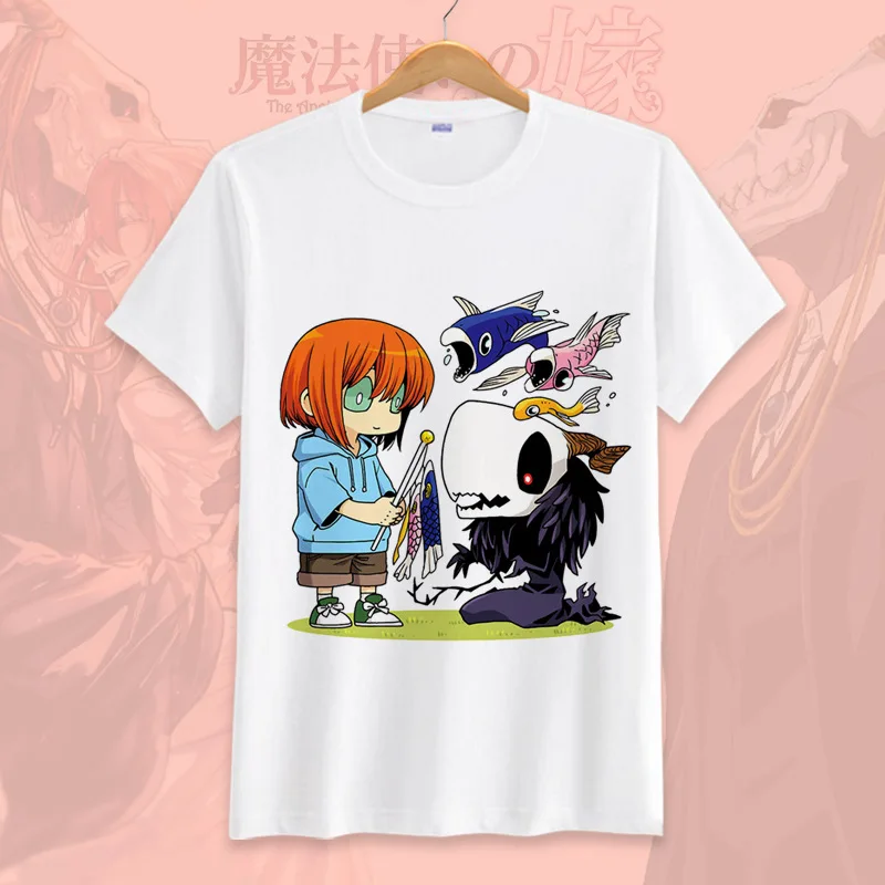 Футболка с аниме «Mahoutsukai no Yome The Ancient magus», футболка для невесты, парная футболка с короткими рукавами и рисунком, футболки, camiseta