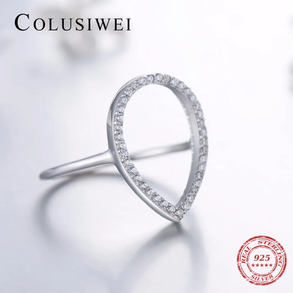 CULUSIWEI Новинка 100% Стерлинговое Серебро 925 пробы сверкающие кольца модные 5A циркон