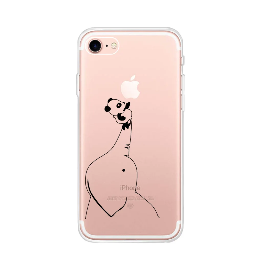 Модный чехол для телефона с рисунком панды iPhone 7 8 Plus XR XS MAX мягкий TPU X Xs 6 6s милый