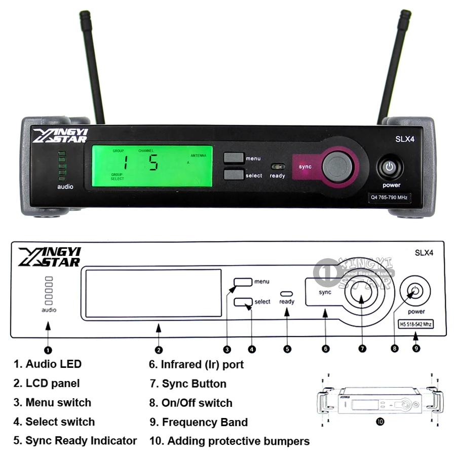 Профессиональная беспроводная гарнитура микрофон головной для караоке SLX24 певец