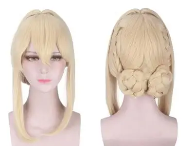 

Violet Evergarden Cosplay Costume Lovely Full Set Costumes Headwear Blonde Hair Red Ribbon For Adult Woman