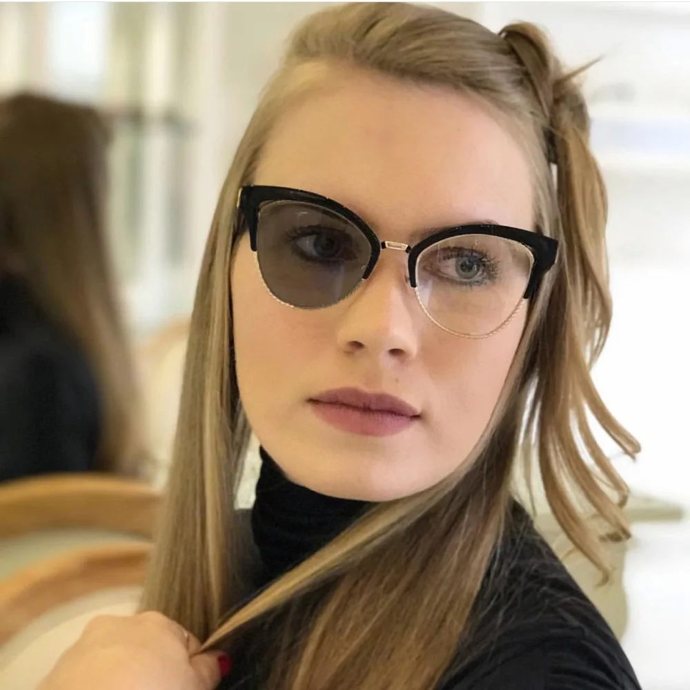 Солнцезащитные очки для близорукости фотохромные женские оправа с цветными