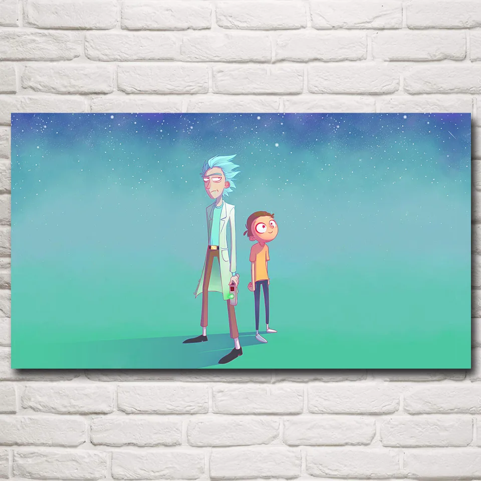 Мультфильмы анимация наука Рик и Морти no man's Sky Art Шелковый плакат домашний декор живопись 11x20 16x29 20x36 дюймов - Цвет: 012