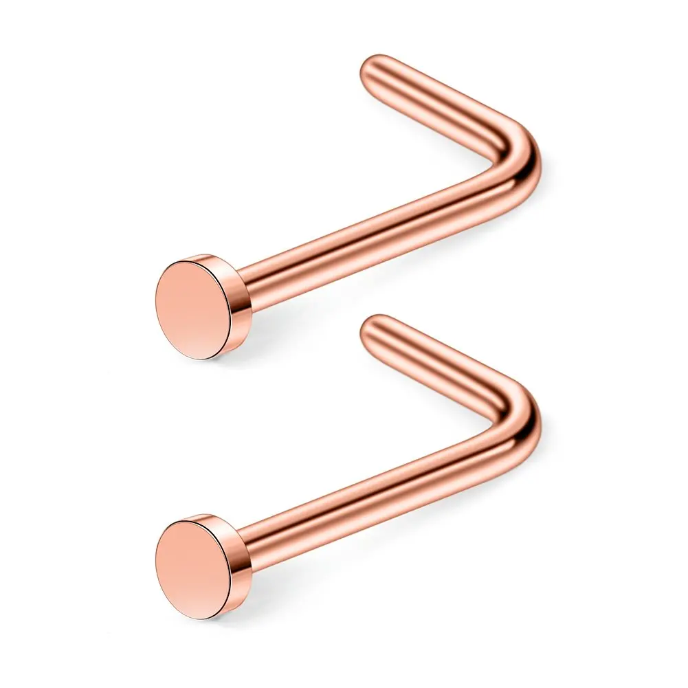 JFORYOU 18G 20G 316L Surgical Steel Nose Stud Ring L Shaped with 2MM Flat Top Piercing Jewelry 2-6PCS | Украшения и аксессуары