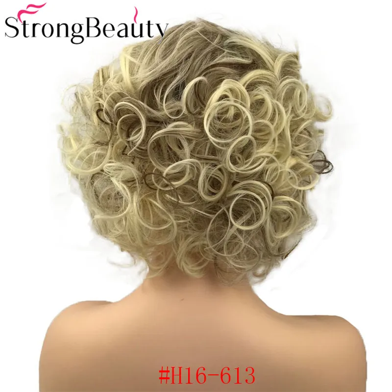 H16-613 StrongBeauty Короткие вьющиеся синтетические парики термостойкие волосы для женщин парик - Цвет: H16-613