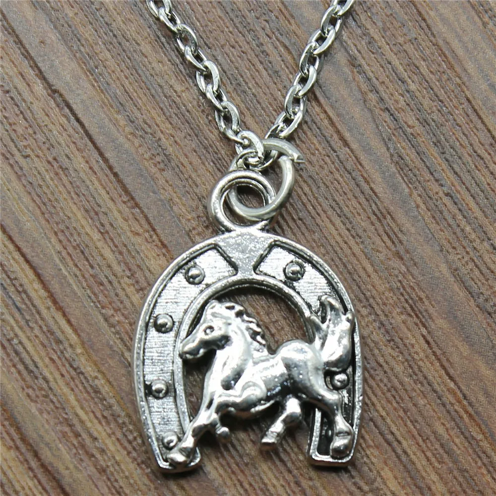Horseshoe Horse Silver Plated Color 23x17mm Pendant Necklace Jewelry Fashion For Women Dropshipping | Украшения и аксессуары