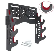 Velvet Protect Sword Wall Mount Sword Holder Display Stand with Felt Strips for Katana Wakizashi Genji 4 Tier Bushido
