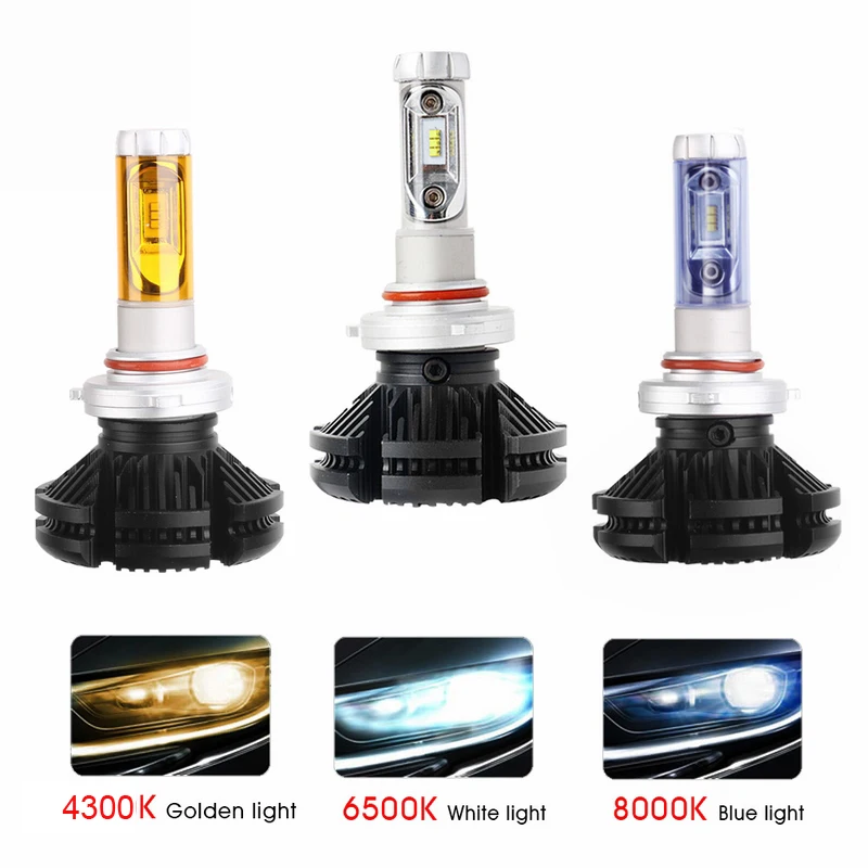 X3 Автомобильный светодиодный фонарь 50 Вт 12000LM 3000K 6500K H1 H4 H11 H7 9005 HB3 авиационный