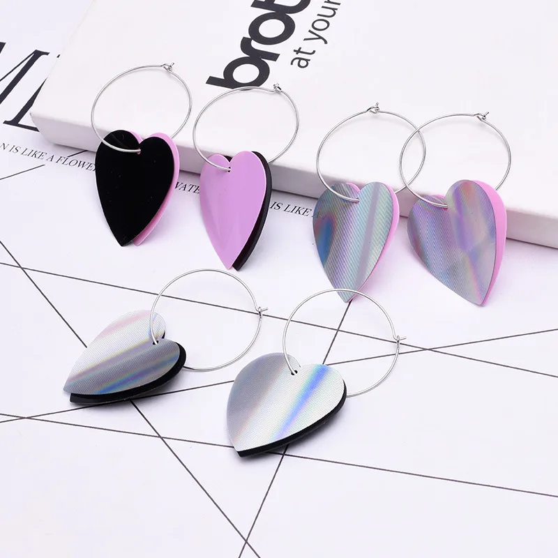 Модные серьги для женщин Boucle D'oreille Femme 2019 в форме сердца с блестками ювелирные