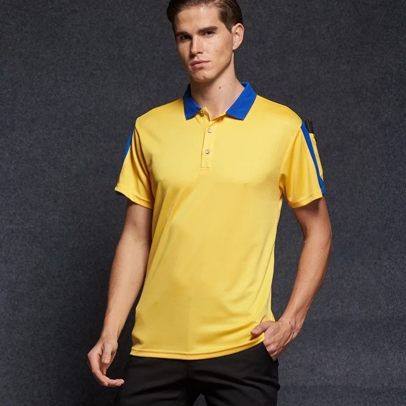 JUACC Мужская рубашка поло Модный повседневный сплошной цвет быстросохнущая сетка
