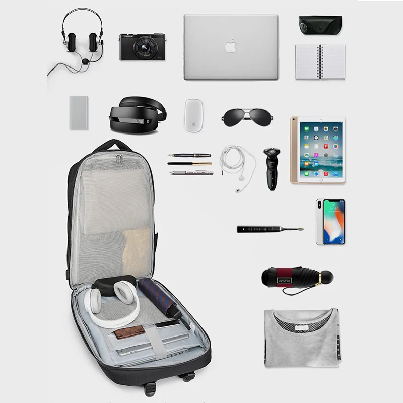 Многофункциональный бизнес компьютер рюкзаки моды мужской рюкзак USB зарядки 17