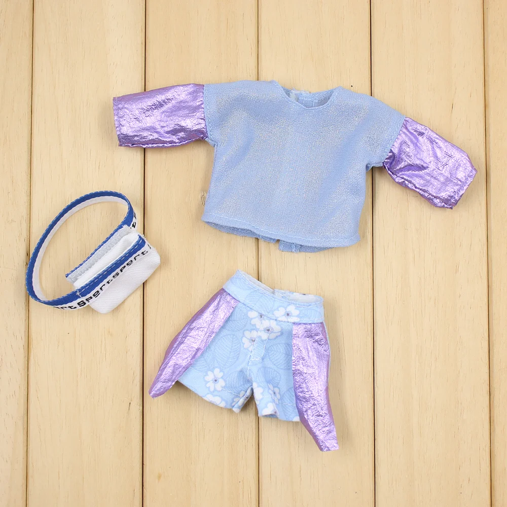 Одежда для 1/6 милая плюшевая куртка Blyth doll с белыми черными брюками короткими