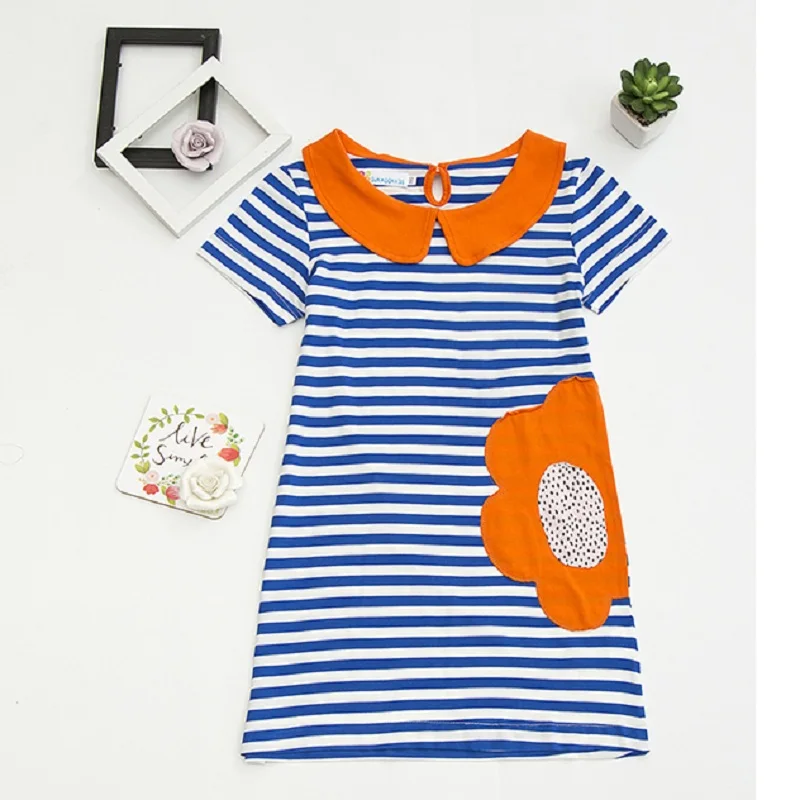 Платья для малышей 100% хлопковые блузки девочек летние короткие детские топы с
