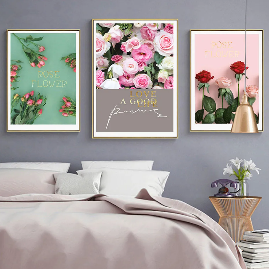 Настенная картина с изображением роз пейзажа современный постер Картина на