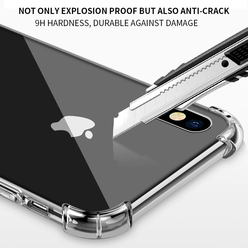 IHaitun роскошный стеклянный чехол для iPhone X чехлы Защита от падения ультра тонкий