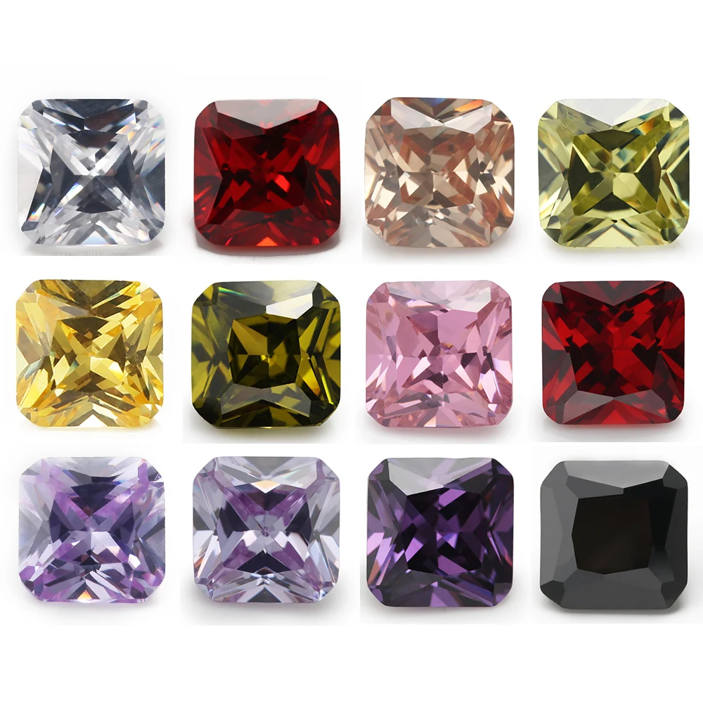 

Size 3x3~10x10mm Various Color Square Octangle Shape Princess Cut Cubic Zirconia Stone 5A Loose CZ Stone Synthetic Gems
