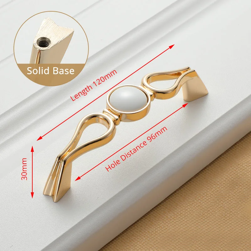 Handle-1095-96GW KAK белая Creamic золотая для шкафа ручки и ручки выдвижные ящики кухонные дверные ручки Золотая Мебельная ручка дверная фурнитура для шкафа - Цвет: Handle-1095-96GW