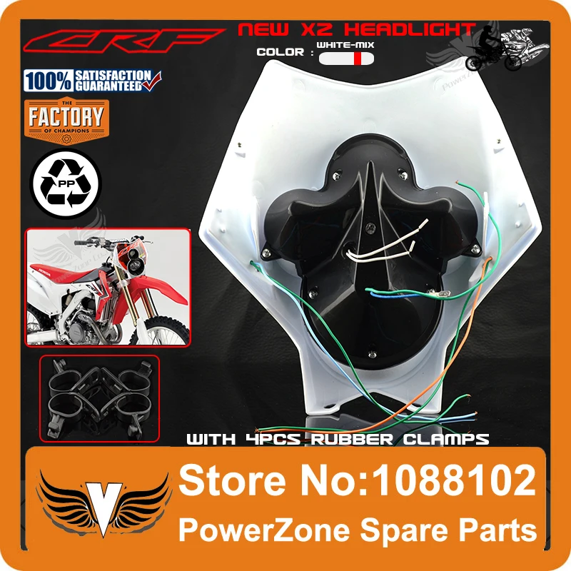 Фара Powerzone Trail Tech для мотокросса Supermoto X2 уличная фара Fighter CR CRF 250 450 250R 450R|motocross