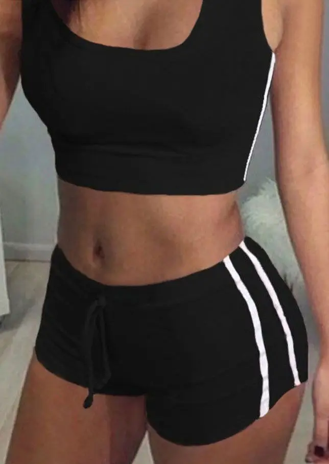 Комплект женский эластичный для фитнеса майка-топ и шорты комплект из 2 предметов