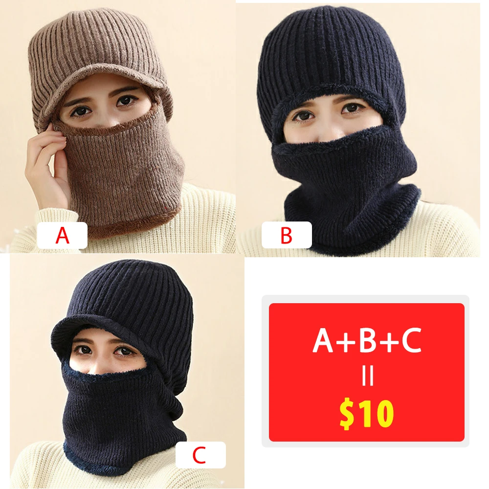 

[Winter Clearance] For any 3 pieces, only $15 is required Women Winter Hats Wool Knitted Thick Cap Beanie Skullies Hat