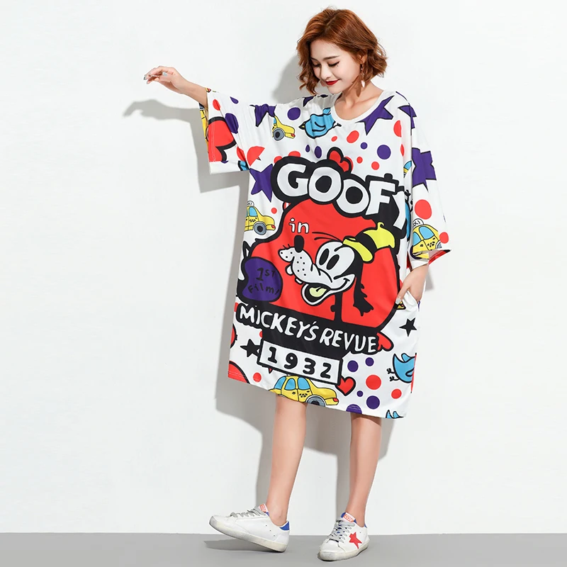 2018 Новая Летняя женская одежда футболка с длинным рукавом Микки Маусом