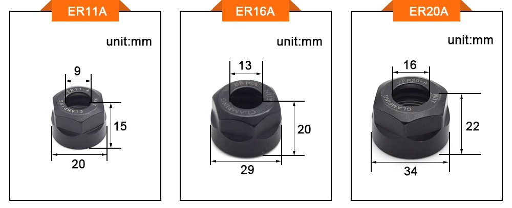 Aubalasti ЧПУ ER цанговый патрон гайка ER11A ER16A ER20A ER20M ER20M ER25UM ER32UM ER40UM фрезерный станок с ЧПУ гравировальный станок гайка аксессуар