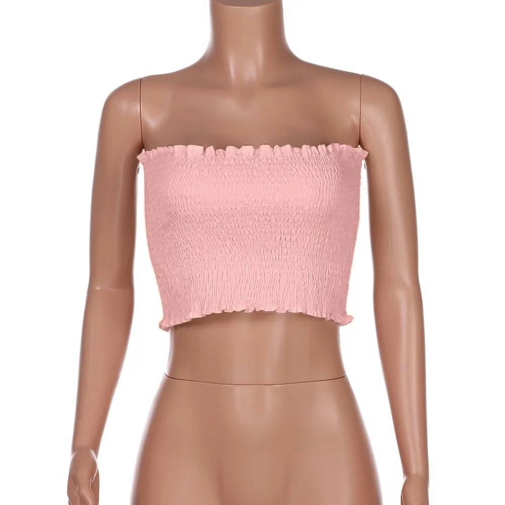 Укороченный Топ женский без бретелек сексуальная леди Ruched эластичный Boob бандо Труба Топы Бюстгальтер Нижнее белье Бюстгальтер кроп-Топ жилет белье